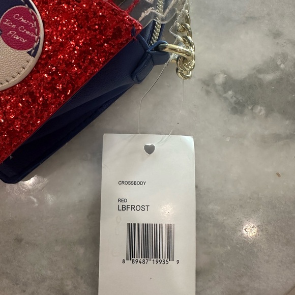 Rare Betsey Johnson Luv Cherry Ice Cream Drink Crossbody Bag NWT –Glittery Retro - Picture 3 of 4